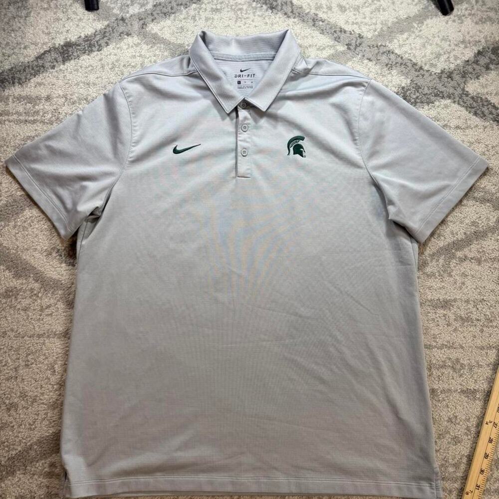 Nike dri fit light grey Michigan state Spartans logo size XL. NCAA - Picture 2 of 6